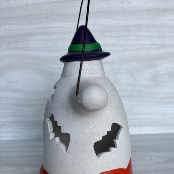 Ghost With Bat Cutouts Tea Light Candle Holder Lantern - Picture 3 of 7